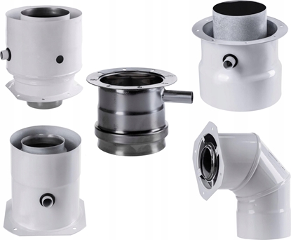 Picture of SpiroFlex 80/125 adapter JCM prosty z krócami pomiarowymi biayAdapter 80/125 JCM prosty z krócami pomiarowymi biay Junkers