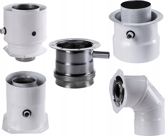 Picture of SpiroFlex 80/125 adapter JCM prosty z krócami pomiarowymi biayAdapter 80/125 JCM prosty z krócami pomiarowymi biay Junkers