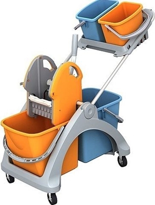 Picture of Splast TSK-0012 Wózek z tworzywa sztucznego 2x25 l + 2 wiaderka 6 l