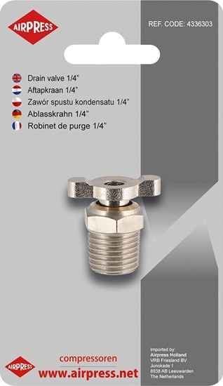 Изображение Sprarka Airpress ZAWÃR SPUSTU KONDENSATU 1/4' BLISTER (SPR. 24L)