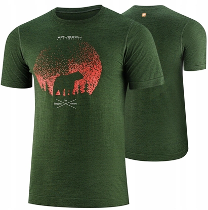 Picture of SS1265M Koszulka mska z krótkim rkawem OUTDOOR WOOL PRO ciemnozielony XL - NIEDZWIED 4