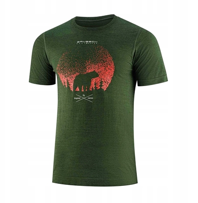 Picture of SS1265M Koszulka mska z krótkim rkawem OUTDOOR WOOL PRO ciemnozielony XXL - NIEDZWIED 4