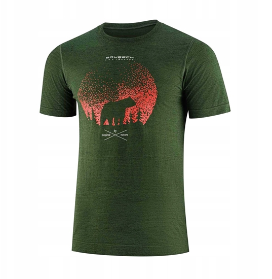 Picture of SS1265M Koszulka mska z krótkim rkawem OUTDOOR WOOL PRO ciemnozielony XXL - NIEDZWIED 4