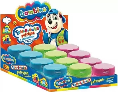 Attēls no St. Majewski Temperówka potrójna z pojemnikiem (12szt) BAMBINO - ST-MAJEWSKI