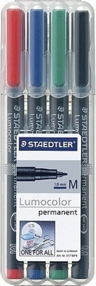 Изображение Staedtler Lumocolor 317 WP4 marker permanentny Czarny, Niebieski, Zielony, Czerwony 4 szt.