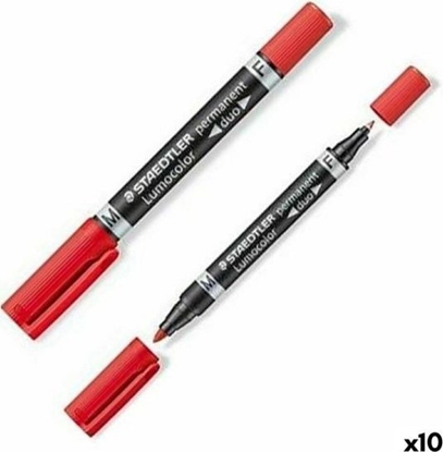 Изображение Staedtler Marker permanentny Staedtler Lumocolor 348 Pojedyczy Czerwony 10 Sztuk