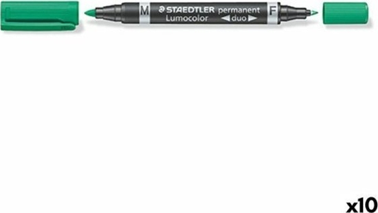 Изображение Staedtler Marker permanentny Staedtler Lumocolor Duo Kolor Zielony (10 Sztuk)
