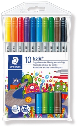 Изображение STAEDTLER Noris Club Fasermaler mit Doppelspitze 10er Pack retail
