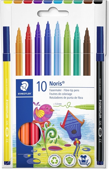 Изображение Staedtler STAEDTLER Fasermaler Noris 10er-Set im Kartonetui 1mm retail