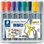 Attēls no Staedtler Lumocolor Flipchart-Marker 356/356B, etui na 8 sztuk, uzupenialne, DRY SAFE, mona pra, zablokowana kocówka, - 1 Stück (356 SWP8)