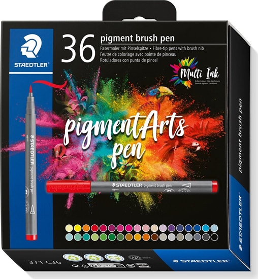 Picture of Staedtler STAEDTLER MultiInk Pigment Arts brush pen 36er-Set sort. retail