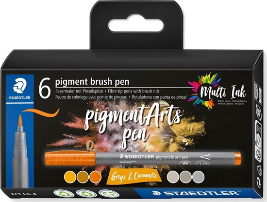 Picture of Staedtler STAEDTLER MultiInk Pigment Arts brush pen 6er-Set grau&Caram retail