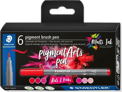 Attēls no Staedtler STAEDTLER MultiInk Pigment Arts brush pen 6er-Set reds&pinks retail