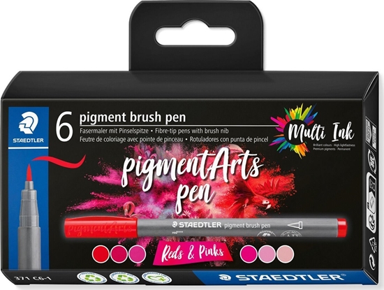 Picture of Staedtler STAEDTLER MultiInk Pigment Arts brush pen 6er-Set reds&pinks retail