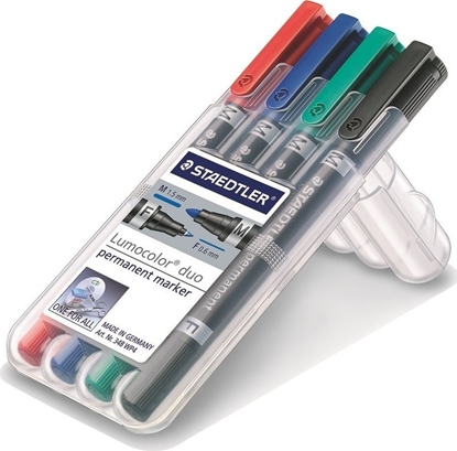Attēls no Staedtler STAEDTLER Perm.Marker Lumocolor duo 4St Box