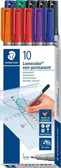 Изображение Staedtler STAEDTLER Universalstift Lumocolor F non-perm 10St,Faltschac