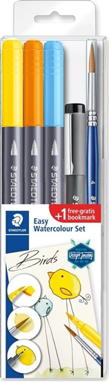 Picture of Staedtler STAEDTLER Wassermalset Vögel(3Pinselmarkern, 1Pigment Liner