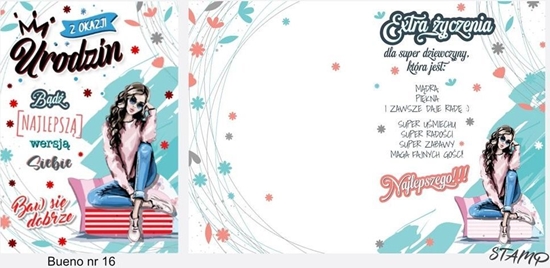 Picture of Stamp Karnet Bueno B6 + koperta wzór nr 16 Urodziny
