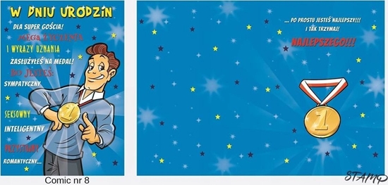 Picture of Stamp Karnet Comic B6 + koperta wzór nr 08 Urodziny