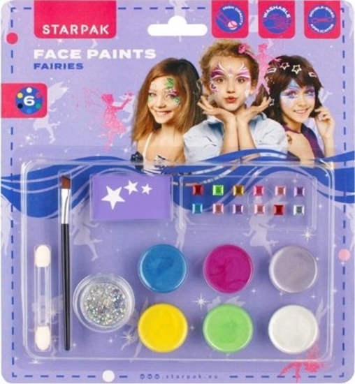 Picture of Starpak Farby do malowania twarzy 6 kolorów + brokat + ozdoby + akcesoria