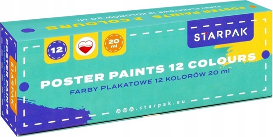 Picture of Starpak FARBY PLAK 12KOL 20ML SCHOOL2 STK FOL 6/24
