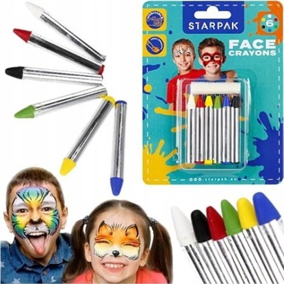 Attēls no Starpak Kredki do malowania twarzy zestaw 6 kolorów dla dzieci
