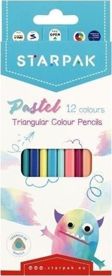 Picture of Starpak KREDKI OLO 12KOL/180 TROJ PASTEL STK 12/144