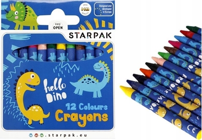 Attēls no Starpak KREDKI WOSK 12KOL DINO STK 12/144
