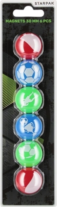 Attēls no Starpak MAGNES FOOTBALL 30MM OP6SZT STK B/C  24/144