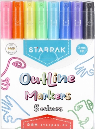 Attēls no Starpak MARKER KONTUROWY OUTLINE METALC 8KOL STK WB12/36