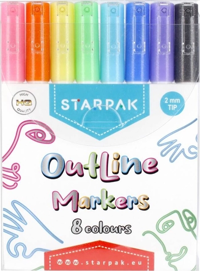 Picture of Starpak MARKER KONTUROWY OUTLINE METALC 8KOL STK WB12/36