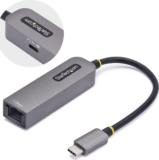 Picture of StarTech 1GbE USB C Ethernet Adapter 100W PD USB-C na Lan-RJ45 adapter sieciowy USB-C 3.0 NIC Thunderbolt kompatybilny