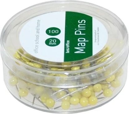 Attēls no Stickn Kortnåle 4mmx20mm gul 100stk/pak - (100 stk.)