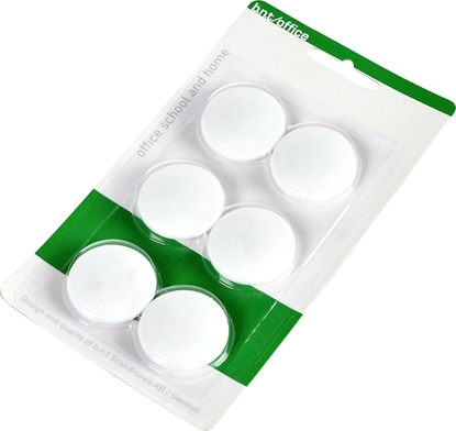 Attēls no Stickn Magneter bnt hvid Ø30mm blister 6stk/pak - (6 stk.)