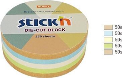 Attēls no Stickn Notes koo, 67x67mm, mix 5 kol. pastel+recykling 250kart. Stickn 21831