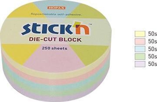 Picture of Stickn Notes koo, 67x67mm, mix 5 kol. pastelowych, 250kart. Stick"n 21829