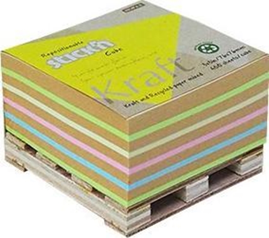Picture of Stickn Notes kostka kraft paleta 76x76mm, 5 kolorów, 400 kart. Stick"n 21817
