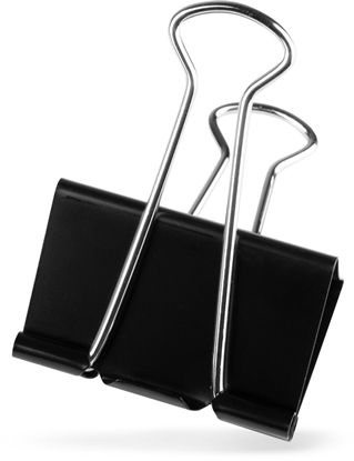 Attēls no Stickn Papirklemme stål bnt sort 19mm foldback 12stk/pak - (12 stk.)