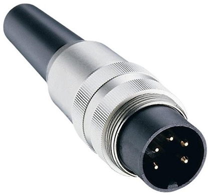 Picture of Stikhus til kabel 5 polet han, lige med loddeterminaler til max 0,75mm² ledere kabeldiameter 4-6mm IEC 60130-9, IP40 - Pakningsstørrelse: 100 stk.