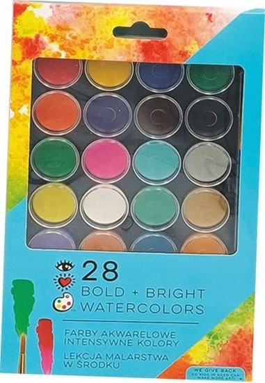 Изображение Stnux Farby akwarelowe intensywne 28 kolorów 2228S STNUX