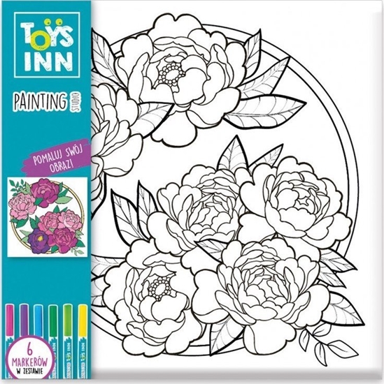 Изображение Stnux Obraz do kolorowania z markerami Peonie 8387 STNUX