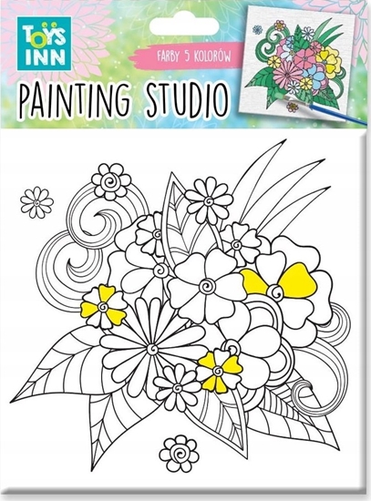 Изображение Stnux Zestaw do malowania farbami Kwiaty 15x15cm STNUX 8127