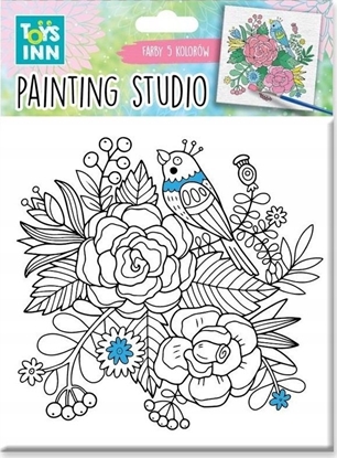 Picture of Stnux Zestaw do malowania farbami Kwiaty i Ptak 15x15cm 8134