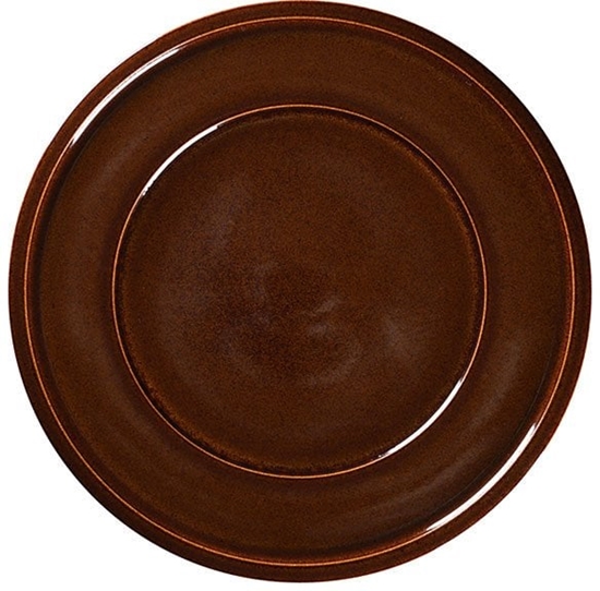 Picture of STONE Talerz paski r. 28 cm bursztynowy