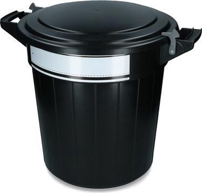Picture of Storage bucket 80 l black, lid, lock and writing label 1 st
