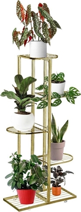 Изображение Strado Kwietnik metalowy stojcy na 6 doniczek 97x43x22cm Zoty