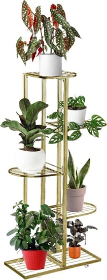 Изображение Strado Kwietnik metalowy stojcy na 6 doniczek 97x43x22cm Zoty