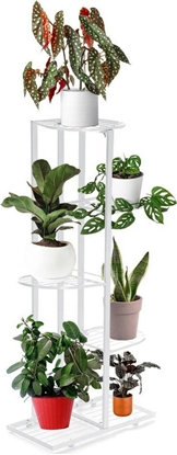 Изображение Strado Kwietnik metalowy stojcy na 6 doniczek kwiatów 97x43x22cm (Biay) uniwersalny