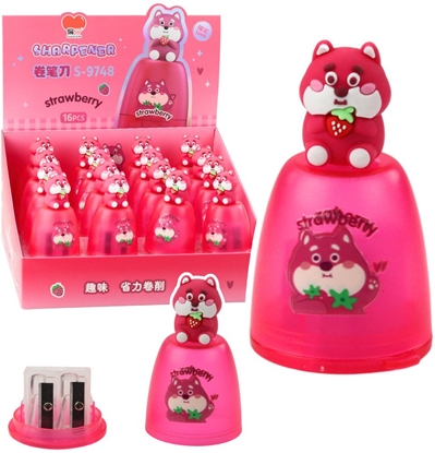 Attēls no Strugaczka Temperówka Do Grubych i Cienkich Kredek Z Pojemnikiem Róowa LEAN