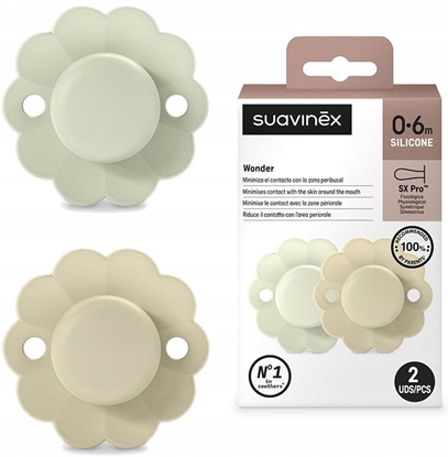 Изображение SUAVINEX - 308405-SMOCZEK FIZJOLOGICZNY   SX PRO SILIKONOWY 2SZT/0-6M/AQUA-WGRAY/WONDER